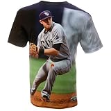 MLB Men's Tampa Bay Rays Evan Longoria Sublimated High Definition Photo Tee Shirt (Devil Rays, X-Large)