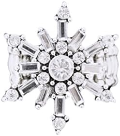 Snowflake Stretch Ring BP Clear Crystal Cocktail Statement