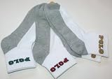 Polo Ralph Lauren Boys Low Cut Socks - Grey/White (9-11)