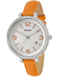 Fossil Heather Three Hand Leather Watch - Orange Es3280