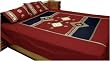 Full Bed Sheet Pillow Cases Flat-Sheet Queen Size Cotton Fabric Embroidery Patchwork India (bshtp107)
