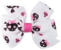 HipGirl Boutique 1pc 3" Grosgrain Ribbon Pinwheel Hair Bow Clip--Girly Skull Crossbone--Goth Punk Pirate - One Size. Buy 3 Get 1 Free!