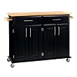 Dolly Madison Kitchen Island Cart - Black/ Natural