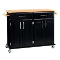 Dolly Madison Kitchen Island Cart - Black/ Natural