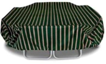 Two Dogs Designs 110-Inch Oval/Rectangle Table and Chairs Cover, Green Stripes