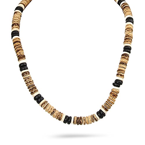 Fashion Necklace Coconut Bread Beads Surfer Beach Surf Hand Crafted 18