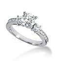 14K White Gold Engagement Ring - 1.25CT Round Cut Diamond Ring(H-I Color, I1 Clarity), All Sizes Available