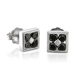 41im6rr4QkL. SL160  14k White Gold Square Black Diamond Earrings Studs   1.00 carat