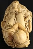 French Decorative Sculpture Classical Beauty Renaissance Woman Harp Music Plaster
