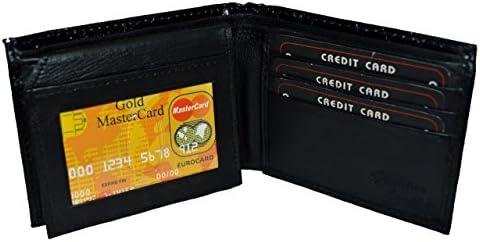 Leather in Chicago TWlpblk Mens BiFold Crocodile Print Leather Wallet in Black