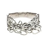 Heartstrings Unique Interlocking Sterling Silver Chain Ring