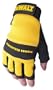 Dewalt DPG23M Fingerless Synthetic Leather Palm Work Glove with Spandex Back Velcro Wrist, Medium
