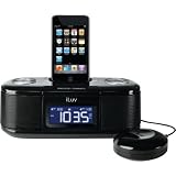 iLuv iMM153BLK Dual Alarm Clock with Bed Shaker for your iPod - Black