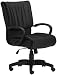 Black Leather Conference Chair with Loop Arms