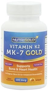 Vitamin K2 MK-7, 100 mcg, 120 Mini Softgels - The Gold Standard 100% Natural Vitamin K2 in Organic Olive Oil and Certified Free of GMOs and Allergens