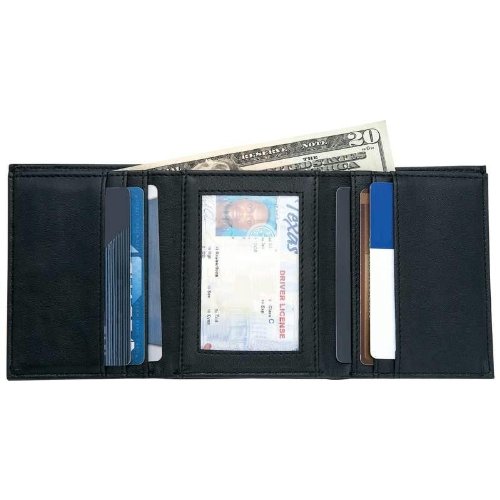 Embassy Mens Genuine Leather Tri Fold
