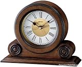 Seiko Small Desk or Table Alarm Clock - Round Brown Alder Case
