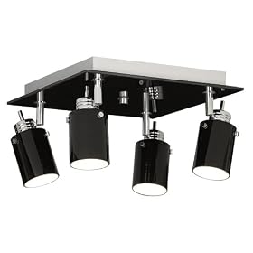 Black Glass 4-Light Energy Efficient Ceiling Fixture by ProTrack