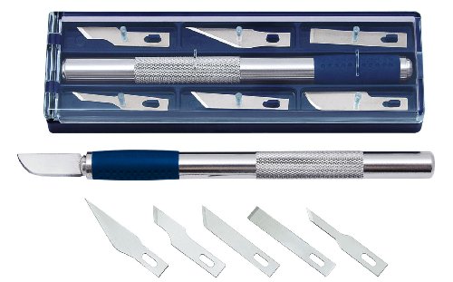 Wedo 078722 Cutter Hobbymesser Set silber inklusiv 6 Ersatzklingen