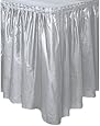 Plastic Table Skirt, Silver