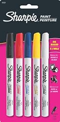 Sharpie Oil-Based Fine Point Paint Markers, 5 Colored Markers(37371)