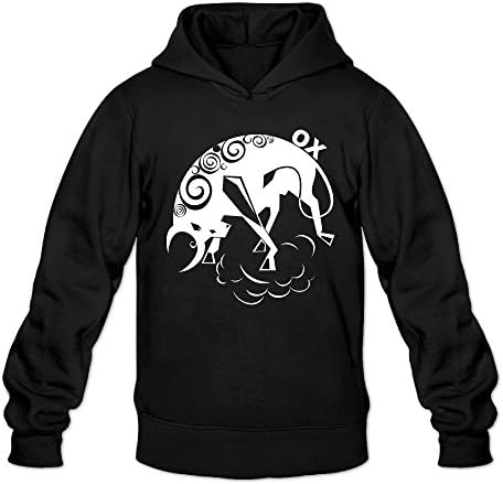 PAGE2 Men's Hoodie Chinese Zodiac Ox Black Size S