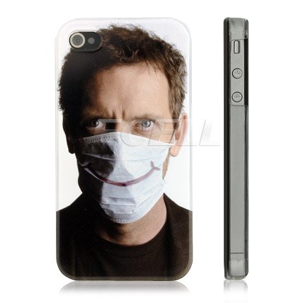Ecell - HUGH LAURIE AKA DR. GREGORY HOUSE SURGICAL MASK DESIGN CASE FOR iPHONE 4 4G 4S