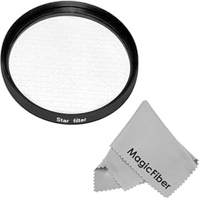 58MM 6-Point Star Filter (for Camera Lens with 58MM Filter Thread) + Premium MagicFiber Microfiber Cleaning Cloth