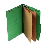 SJPS61401 Folders, 2 Dividers/6 Fasteners, Legal-Size, Green