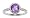 10k White Gold, February Birthstone, Amethyst and Diamond Ring, Size 5