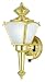 Westinghouse 64506 One-Light Outdoor Upward Wall Sconce, Polished Solid Brass with Frosted White Glass