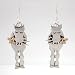 Happy Horse with Flower Bouquet Earrings in Sterling Silver and Brass, #8925