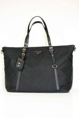 Prada Handbags Black Tessuto and Leather BR4253 
