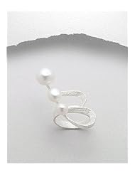 Fresh Water Pearls Ring In 92.5 Sterling Silver