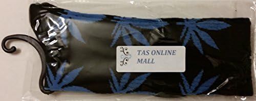 TAS ONLINE MALL 1 Pair Socks Black Color with Blue Color Leaves.