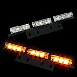 18 Bright Amber LED Hazard Warning Flash Strobe Lights Bar for Windshield Dash Deck... by HK5