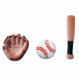 Baseball Equipment (38418) Shaped Edible Hard Sugar Decorations (12 pcs)