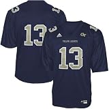 adidas Georgia Tech Yellow Jackets #13 Navy Blue Replica Football Jersey