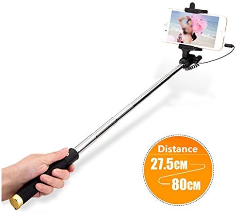 Shareezone Wired Selfie Stick Tripod Self-portrait Monopord Self Timer with Safe Strap for Iphone 6 Plus/ 5s/ 5c/4s/4, Samsung Galaxy S6/s6 Edge/s5/s4/s3/ Note 4/3, Google Nexus 5/4, Lg G3, Nokia, Xperia, Moto, HTC Sony Mini Extendable Battery Free (Blue)