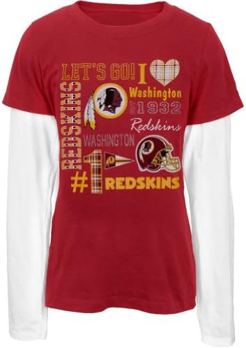 Washington Redskins - Spirit Girls Youth Long Sleeve 2fer - Youth 16/18
