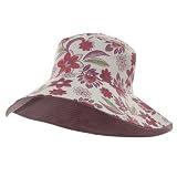 Ladies Reversible flower Wide Brim Hat - Lilac W27S61A