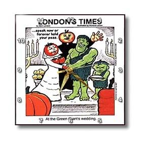 Londons Times Funny Music Cartoons - Green Giant s Wedding - Wall Clocks
