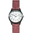 Timex 2F001 Women's Round Silver-Tone Dress Watch with Pink Genuine Leather Band