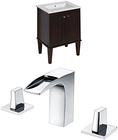 Jade Bath JB-8102 32" W x 18" D Birch Wood-Veneer Vanity Set with 8" o.c. CUPC Faucet, Antique Walnut