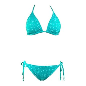 Buy 2 Pc Bikini Set Polka Dots Top & Bottom Turquoise by Marina West