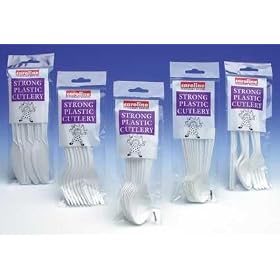 Catering: White Plastic Forks Pk8