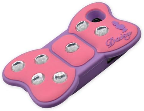 Angelseller XKM New 3d Stylish Crystal Purple Frame With Diamond Bowknot Soft Silicon Case Cover Skin Compatible for Apple iphone 4 4G 4S (Pink)+ Gift Randomly presented six home key Sticker