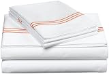Pinzon Mandarin Egyptian Cotton Sateen Queen Sheet Set, Coral
