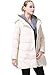 Miya Thickened Hooded Down Jacket For Women Long Overcoat Womens Winter coats, Beige, Large