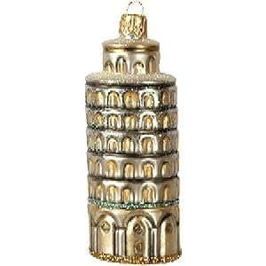 Click to buy Christmas decorations : Leaning tower of Pisa glass ornament from Amazon!